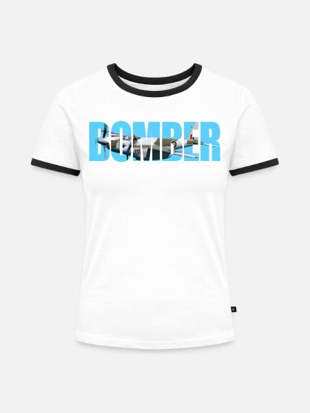 Bomber DH.98 Mosquito - Frauen Kontrast-T-Shirt - Weiß/Schwarz