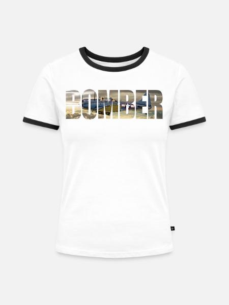 Bomber SBD Dauntless - Frauen Kontrast-T-Shirt - Weiß/Schwarz