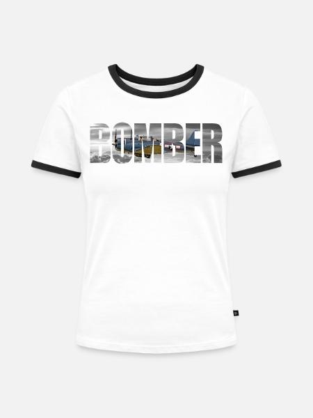 Bomber SBD Dauntless - Frauen Kontrast-T-Shirt - Weiß/Schwarz