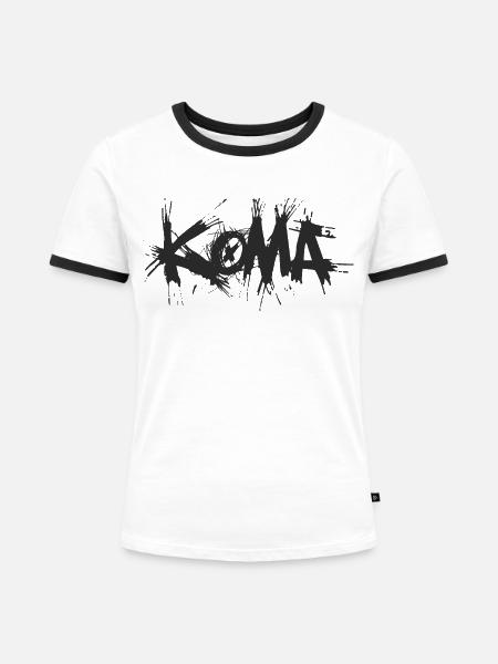 Koma - Frauen Kontrast-T-Shirt - Weiß/Schwarz