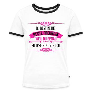Beste Freundin - Frauen Kontrast-T-Shirt - Weiß/Schwarz - Vorne - Selfina (174cm)