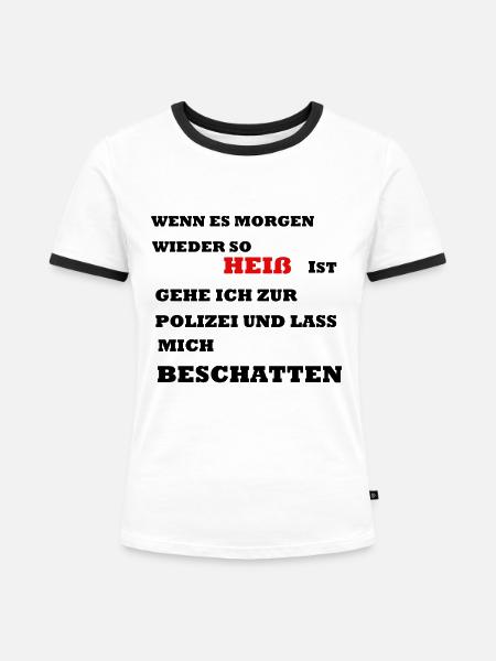 Sommer Hitze - Frauen Kontrast-T-Shirt - Weiß/Schwarz
