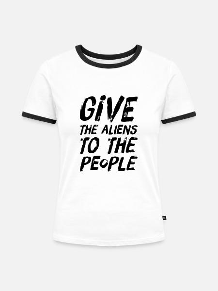 Area 51 Lustiger Spruch - Frauen Kontrast-T-Shirt - Weiß/Schwarz