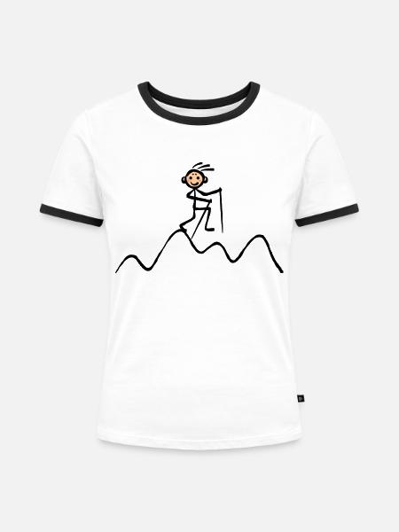 Wandern Berge Hügel Adrenalin - Frauen Kontrast-T-Shirt - Weiß/Schwarz