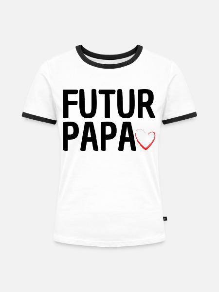 Werdender Vater - Frauen Kontrast-T-Shirt - Weiß/Schwarz