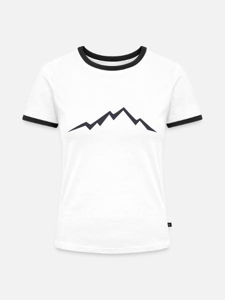 Berg Mountain - Frauen Kontrast-T-Shirt - Weiß/Schwarz