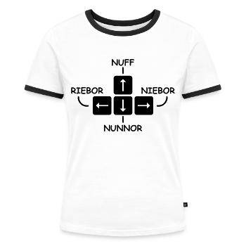 Ossi Geschenk Ostdeutschland DDR - Frauen Kontrast-T-Shirt - Weiß/Schwarz - Vorne - Selfina (174cm)
