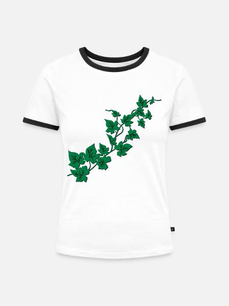 Efeu / Ivy - Frauen Kontrast-T-Shirt - Weiß/Schwarz