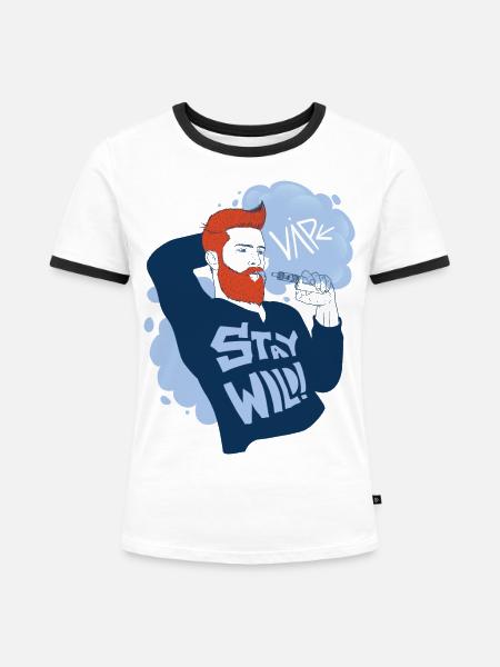 Vaperguy mit wildem Lifestyle - Frauen Kontrast-T-Shirt - Weiß/Schwarz