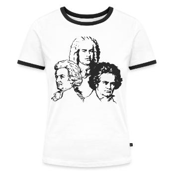 Bach Mozart Beethoven - Frauen Kontrast-T-Shirt - Weiß/Schwarz - Vorne - Selfina (174cm)
