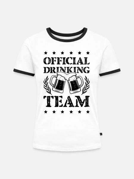 Drinking Team - Frauen Kontrast-T-Shirt - Weiß/Schwarz