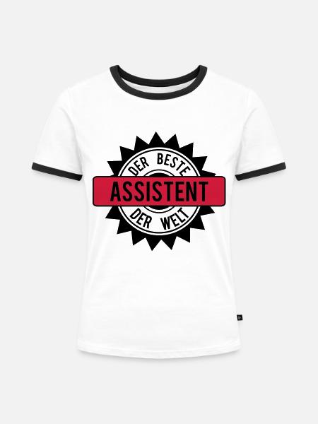 der beste assistent 2c - Frauen Kontrast-T-Shirt - Weiß/Schwarz