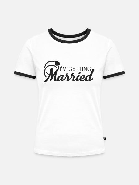 Bachelor & Bachelorette Party - Frauen Kontrast-T-Shirt - Weiß/Schwarz