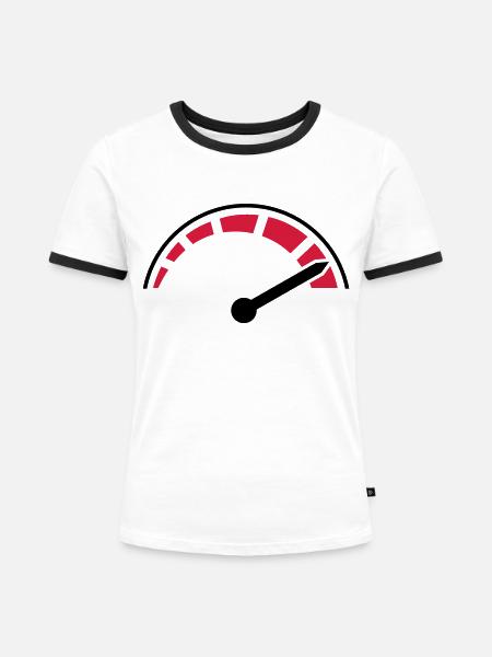 speed__f2 - Frauen Kontrast-T-Shirt - Weiß/Schwarz