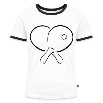 tischtennis - Frauen Kontrast-T-Shirt - Weiß/Schwarz - Vorne - Selfina (174cm)