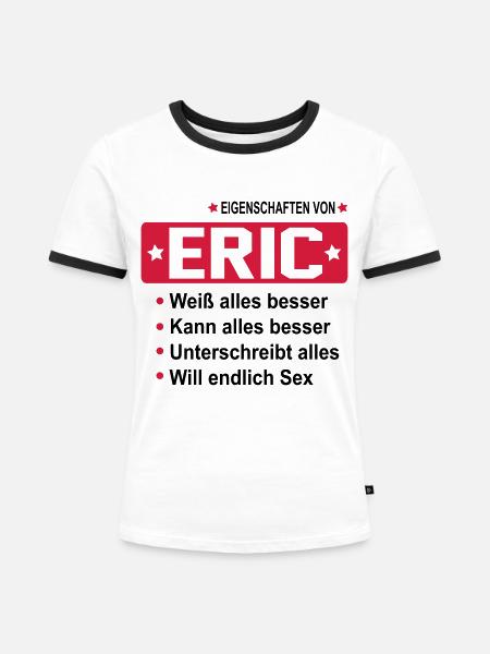 eric - Frauen Kontrast-T-Shirt - Weiß/Schwarz