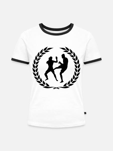 fighter design - Frauen Kontrast-T-Shirt - Weiß/Schwarz