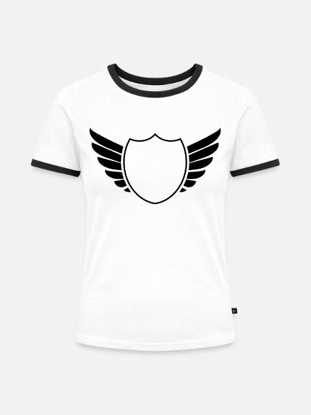 wappen shield - Frauen Kontrast-T-Shirt - Weiß/Schwarz