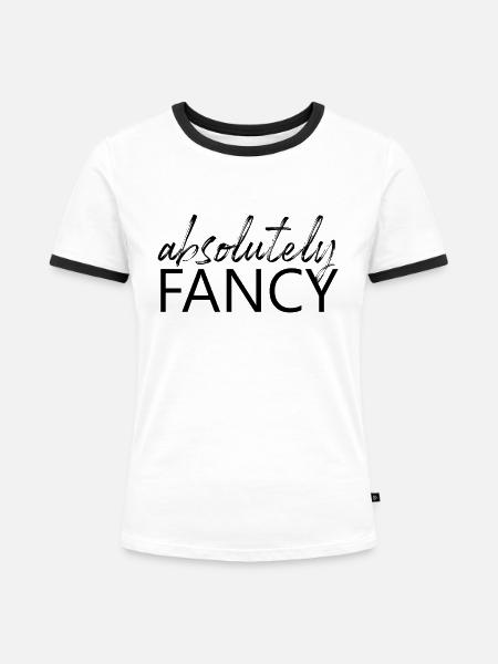 absolutely fancy - Frauen Kontrast-T-Shirt - Weiß/Schwarz