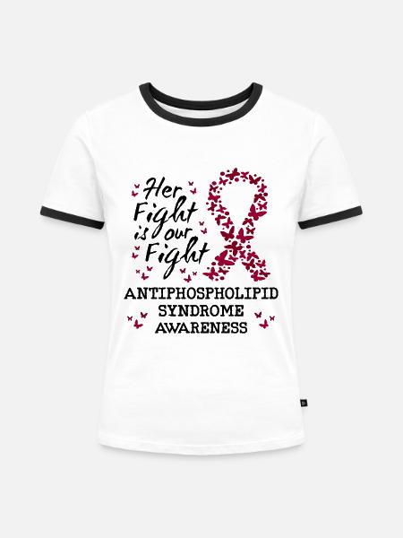 Antiphospholipid Syndrom Bewusstsein - Frauen Kontrast-T-Shirt - Weiß/Schwarz