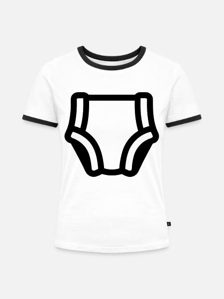 Schicht - Frauen Kontrast-T-Shirt - Weiß/Schwarz