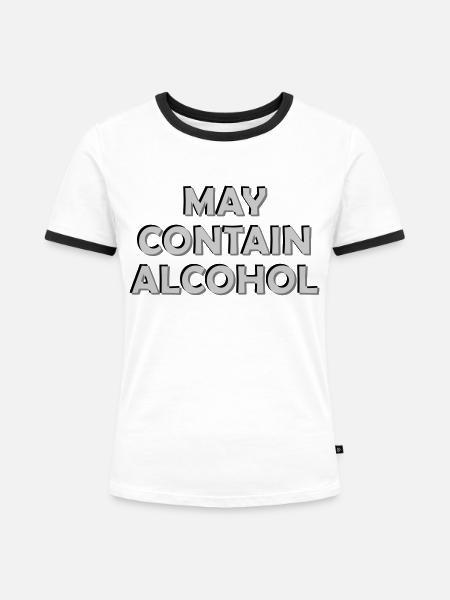 Verschwommen Kann Alkohol enthalten - Frauen Kontrast-T-Shirt - Weiß/Schwarz