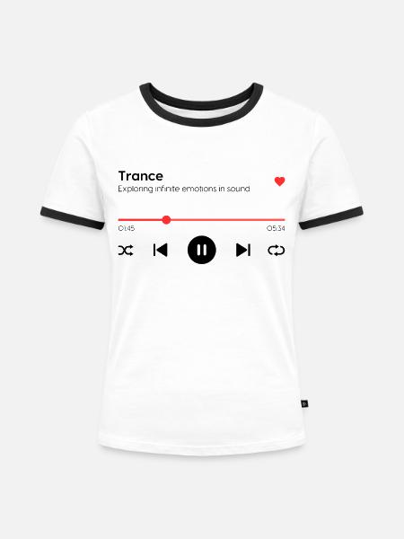 Trance - Frauen Kontrast-T-Shirt - Weiß/Schwarz