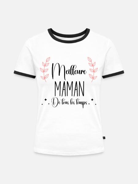 Beste Mutter aller Zeiten - Frauen Kontrast-T-Shirt - Weiß/Schwarz