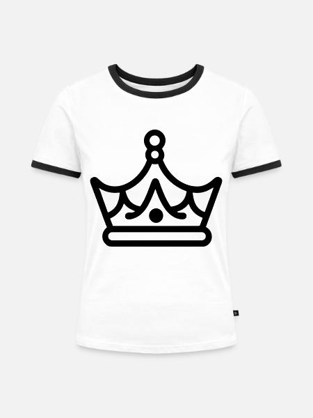 Diadem - Frauen Kontrast-T-Shirt - Weiß/Schwarz