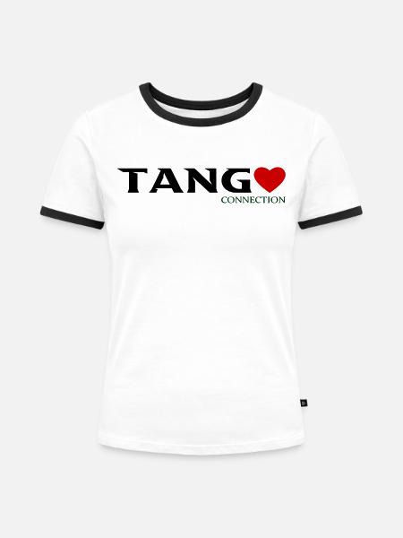 Tango - Frauen Kontrast-T-Shirt - Weiß/Schwarz