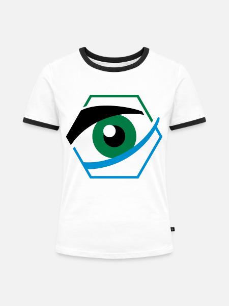 Auge 7d Augenarzt - Frauen Kontrast-T-Shirt - Weiß/Schwarz