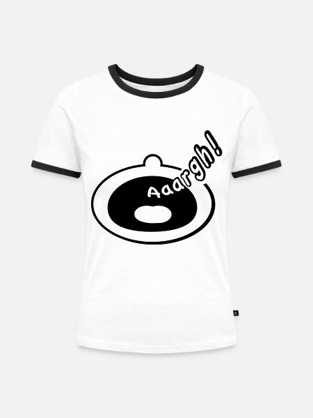 Schrei - Frauen Kontrast-T-Shirt - Weiß/Schwarz