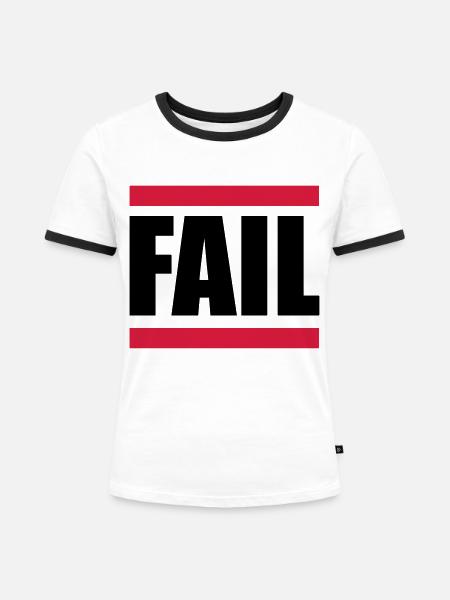 FAIL - Frauen Kontrast-T-Shirt - Weiß/Schwarz