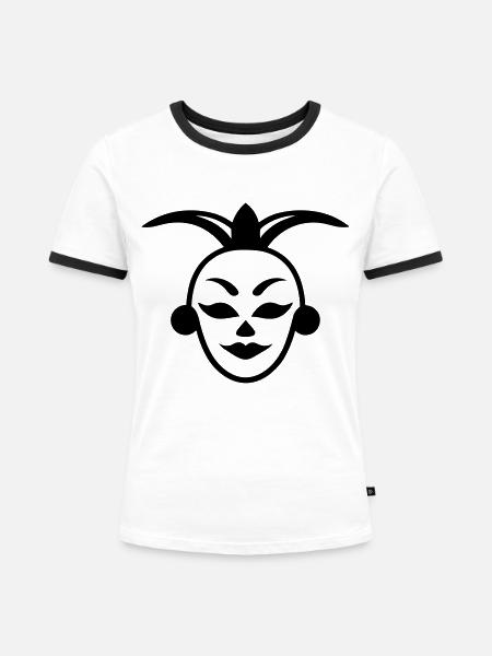 Clown - Frauen Kontrast-T-Shirt - Weiß/Schwarz