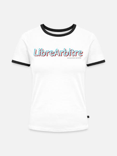 Freier Wille - Frauen Kontrast-T-Shirt - Weiß/Schwarz