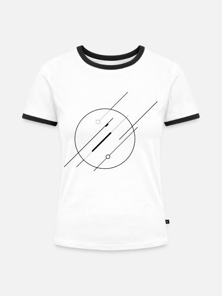 Minimal - Frauen Kontrast-T-Shirt - Weiß/Schwarz