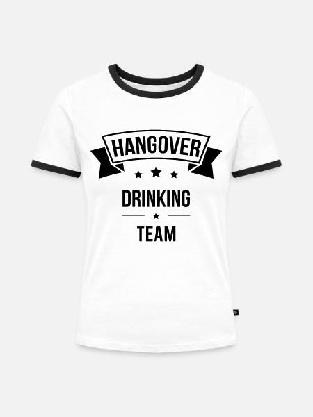 Hangover - Frauen Kontrast-T-Shirt - Weiß/Schwarz
