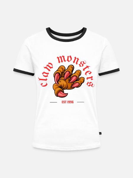 claw monsters - Frauen Kontrast-T-Shirt - Weiß/Schwarz