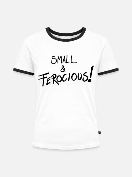 Klein und wild! - Frauen Kontrast-T-Shirt - Weiß/Schwarz