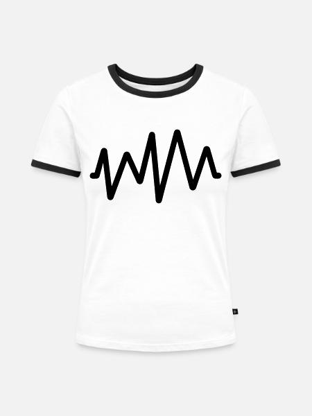 Puls - Frauen Kontrast-T-Shirt - Weiß/Schwarz