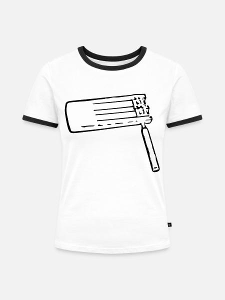 Rätsche - Frauen Kontrast-T-Shirt - Weiß/Schwarz