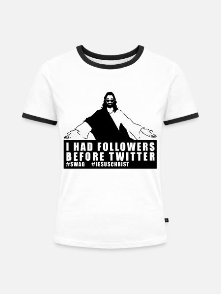 Jesus swag - Frauen Kontrast-T-Shirt - Weiß/Schwarz