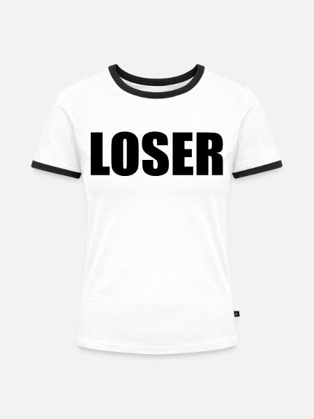 Loser - Frauen Kontrast-T-Shirt - Weiß/Schwarz