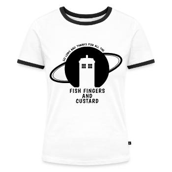 FishFingers and Custard - Frauen Kontrast-T-Shirt - Weiß/Schwarz - Vorne - Selfina (174cm)