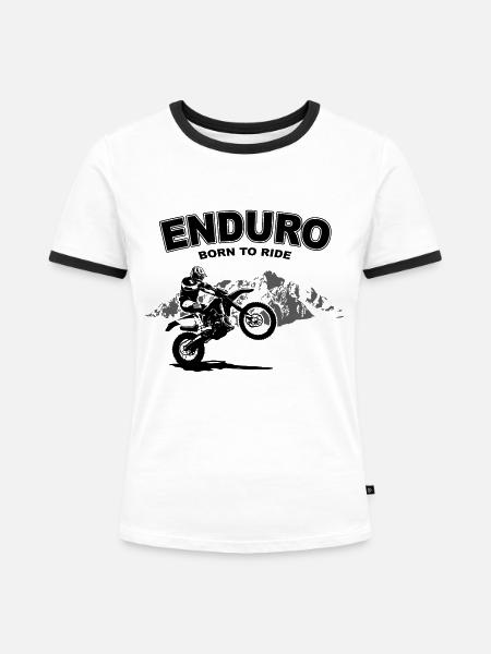Enduro - Frauen Kontrast-T-Shirt - Weiß/Schwarz