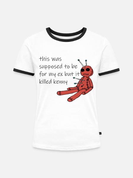 Voodo - Frauen Kontrast-T-Shirt - Weiß/Schwarz