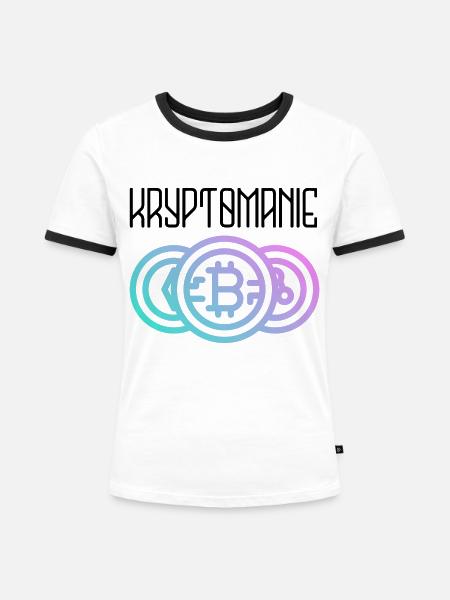 Kryptomanie - Frauen Kontrast-T-Shirt - Weiß/Schwarz
