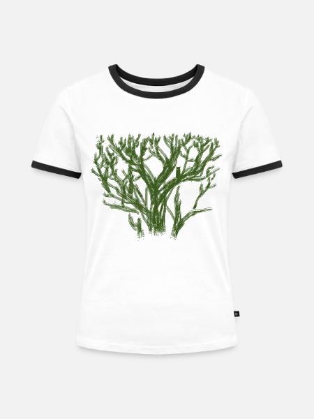 Baum - Frauen Kontrast-T-Shirt - Weiß/Schwarz