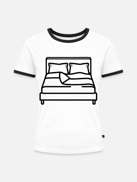 Bett - Frauen Kontrast-T-Shirt - Weiß/Schwarz