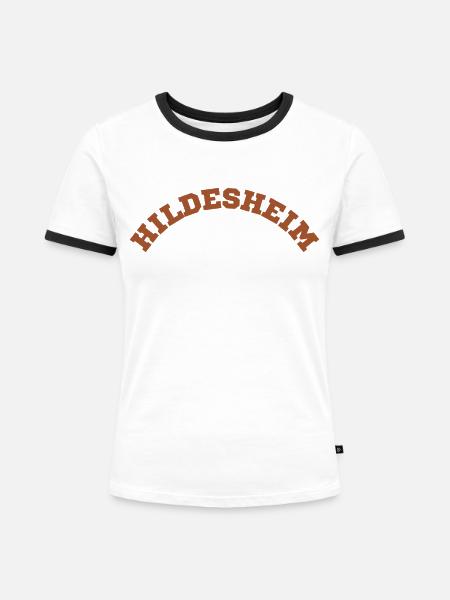 Hildesheim - Frauen Kontrast-T-Shirt - Weiß/Schwarz